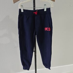 Polo by Ralph Lauren Kids Navy Joggers with Red Logo Size 6 Double Knit Fabric